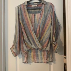Wrap striped top